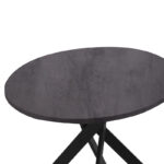 Dining table Dammero mdf in dark grey color and black metal leg D100x75cm - Image 2