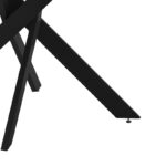 Dining table Dammero mdf in dark grey color and black metal leg D100x75cm - Image 4