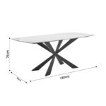 Viano table sintered stone light gray-black 180x85x76cm - Слика 6