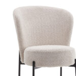 Chair Houlian ecru fabric-black metal leg 46x66x89cm - Слика 2
