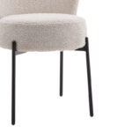 Chair Houlian ecru fabric-black metal leg 46x66x89cm - Слика 3
