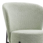 Chair Houlian mint fabric-black metal leg 46x66x89cm - Слика 2