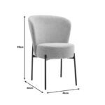 Chair Houlian mint fabric-black metal leg 46x66x89cm - Слика 4