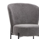 Chair Houlian anthracite fabric-black metal leg 46x66x89cm - Слика 2
