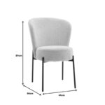 Chair Houlian anthracite fabric-black metal leg 46x66x89cm - Слика 4