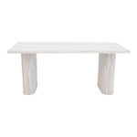 Table Loozir mdf in white marble color 180x90x75cm - Image 2