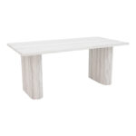 Table Loozir mdf in white marble color 180x90x75cm