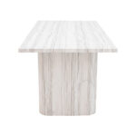 Table Loozir mdf in white marble color 180x90x75cm - Image 3