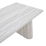 Table Loozir mdf in white marble color 180x90x75cm - Image 4