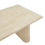 Table Loozir mdf in white travertine color 180x90x75cm - Image 3