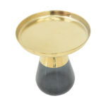 Coffee table Kunlo Inart gold chrome-black glass D50x53.5cm - Image 2