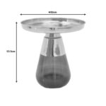 Coffee table Kunlo Inart gold chrome-black glass D50x53.5cm - Image 5