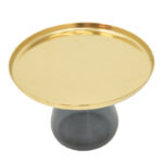 Coffee table Kunlo Inart gold chrome-black glass D60x42cm - Слика 2