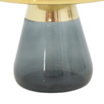 Coffee table Kunlo Inart gold chrome-black glass D60x42cm - Слика 3
