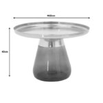 Coffee table Kunlo Inart gold chrome-black glass D60x42cm - Слика 4