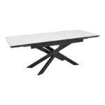 Table Ragemi  sintered stone-grey mdf-black metal 160-200x90x75cm - Слика 2