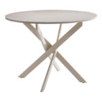 Table Dammero cream mdf - cream metal leg D100x75cm
