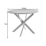 Table Dammero cream mdf - cream metal leg D100x75cm - Слика 4