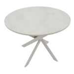 Table Dammero grey mdf and grey metal leg D100x75cm - Image 2