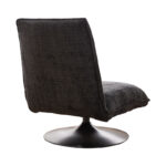 Rotating armchair Remona dark grey fabric-black metal 63x80x80εκ - Слика 3