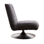 Rotating armchair Remona dark grey fabric-black metal 63x80x80εκ - Слика 4