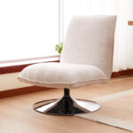 Rotating chair Remona cream fabric-chrome legs 63x80x80εκ - Слика 2