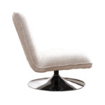 Rotating chair Remona cream fabric-chrome legs 63x80x80εκ - Слика 4