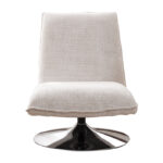 Rotating chair Remona cream fabric-chrome legs 63x80x80εκ - Слика 5