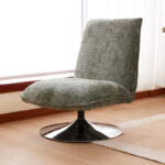 Rotating chair Remona green fabric-chrome legs 63x80x80εκ - Image 2