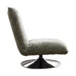 Rotating chair Remona green fabric-chrome legs 63x80x80εκ - Image 4