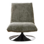 Rotating chair Remona green fabric-chrome legs 63x80x80εκ - Image 5