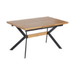 Jessamy table expandable MDF 43mm in natural shade and metal leg black 160/200x90x76cm - Слика 2
