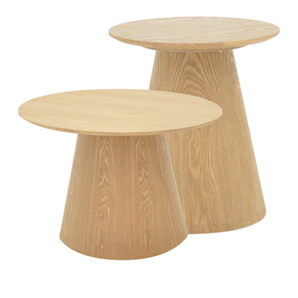 Coffee tables Kayano set 2 pieces natural color mdf
