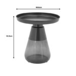 Coffee table Kunlo Inart set 2 pieces black metal-black glass - Image 6