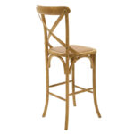 Bar stool Reid wood sonoma- brown rattan - Слика 2