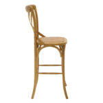 Bar stool Reid wood sonoma- brown rattan - Слика 3