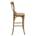 Bar stool Reid wood light walnut- brown rattan - Слика 3