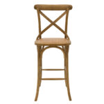 Bar stool Reid wood light walnut- brown rattan - Слика 4
