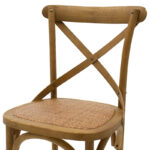 Bar stool Reid wood light walnut- brown rattan - Слика 5
