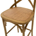 Bar stool Reid wood light walnut- brown rattan - Слика 6
