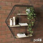 Wall shelf Azira black-oak color 50x10x44cm - Image 2