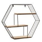 Wall shelf Azira black-oak color 50x10x44cm - Image 3