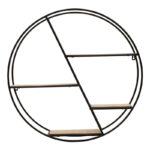 Wall shelf Azira metal in black-oak color 60x13x60cm