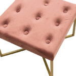 Luisa stool in dark rotten apple velvet - golden metal 40x40x30cm - Слика 3