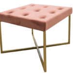 Luisa stool in dark rotten apple velvet - golden metal 40x40x30cm - Слика 4