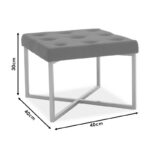 Luisa stool in dark rotten apple velvet - golden metal 40x40x30cm - Слика 5