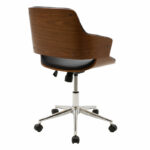 Fern office chair black pu - walnut wood 53x61x79/89cm - Слика 2