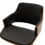 Fern office chair black pu - walnut wood 53x61x79/89cm - Слика 5