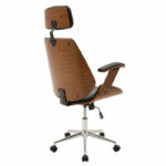 Director's office chair Fern pu in black shade and walnut wood 64.5x62x117/123cm - Слика 2