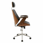 Director's office chair Fern pu in black shade and walnut wood 64.5x62x117/123cm - Слика 3